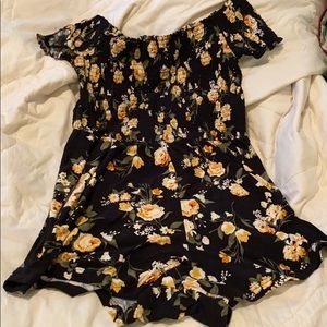 Black Floral Romper